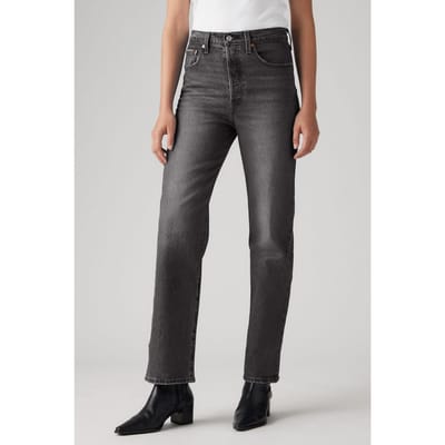 Levi's Ribcage Straight Ankle Well Worn Size: W29L29 | Straight Outlet | Dames | Grijs