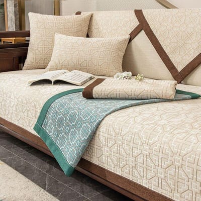 Luxe Chenille Bankkussen Vier Seizoenen Universele Hoes Doek Handdoek Modern High-end Kussen Antislip Bankleuning Hoes Handdoek 70x70cm