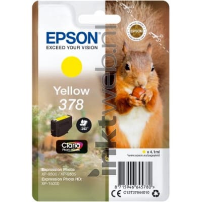 Epson Squirrel 378 Claria Photo HD inkt, geel, enkele verpakking