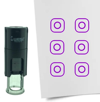 CombiCraft Stempel Instagram teken 10mm rond - paarse inkt
