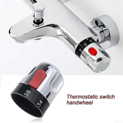 Thermostatisch Kraanhandvat - Douchekraan Handvat - Water Temperatuur Regelen - Veiligheidstop 38°C - 57.5 mm Lengte - Zilver