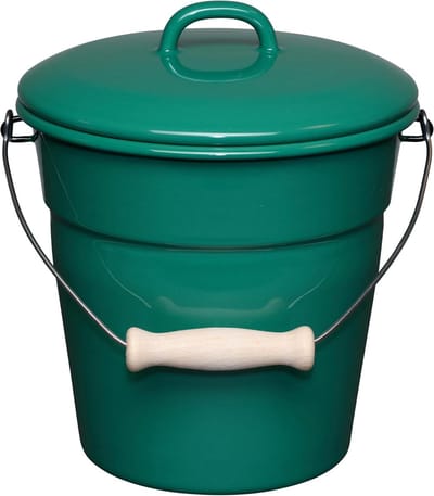 Bio-emmer met deksel - 3,5 liter emaille, veelzijdig inzetbaar in keuken, tuin en feest
