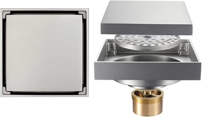 10*10 cm - Volledig koperen vloerafvoer voor de badkamer - Onzichtbare vloerafvoer - Geurwerende afdekking voor vloerafvoer - Geschikt voor keukens en gezinsdoucheruimtes