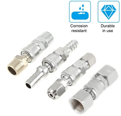 Dailygoods- Luchtkoppeling 1/2" BSP - Snelkoppeling - Connector Kit - Pneumatische Slang - Roestbestendig - Duurzaam Gebruik