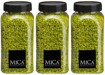 Mica Decorations decoratie stenen/granulaat - 3x - 650ml - groen - hobby steentjes