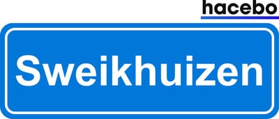 Hacebo - Plaatsnaam Sticker - 29x10 CM - Sweikhuizen sticker - Verkeersborden sticker - grappige cadeaus - Sweikhuizen