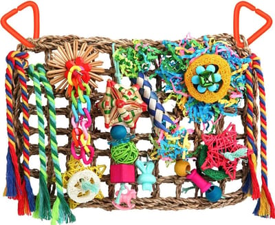 Somstyle Vogelspeelgoed Set - Vogelkooi Speelgoed Parkiet & Papegaai - Zeegras Muur - Multicolor