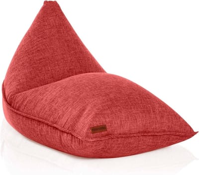 Driehoekige Zitzak - Ligstoel Zitkussen - Ontspannen Zitten - Wasbare Linnenlook Hoes - XXL 150x100x100cm - Rood