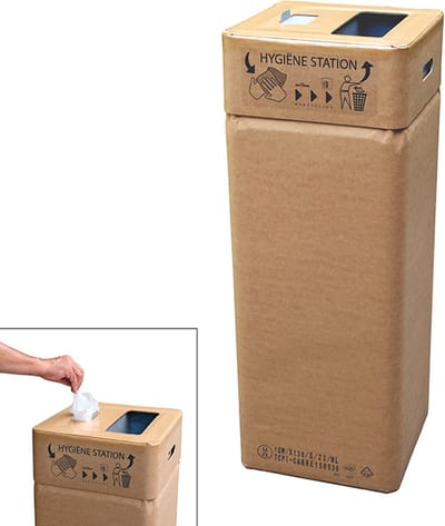 Dispenser vochtige doeken met afvalbak - Hygiënestation - Hygiënezuil – Hygiënemeubel – Afvalbak met dispenser