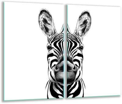 TMK ArtDeko Serie - Snijplank - 30x52 - Glas - Zebra Motief