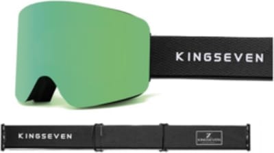 KingSeven - Randloze Unisex Skibril met UV400 en Polarisatiefilter - Groen - Model Z295