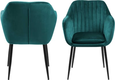 Sohome Eetkamerstoel 'Albin' Velvet, kleur Bottle Green