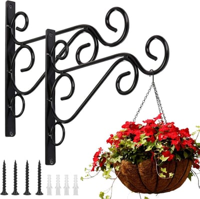 longziming Plant Muurbeugel Haken – 10 Inch – Set van 2 – Voor Hanging Planters, Tuinmanden, Outdoor Accessoires