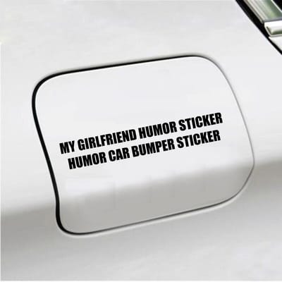 Bumpersticker - My Girlfriend Humor Sticker - 3,5 X 20,6 - Zwart
