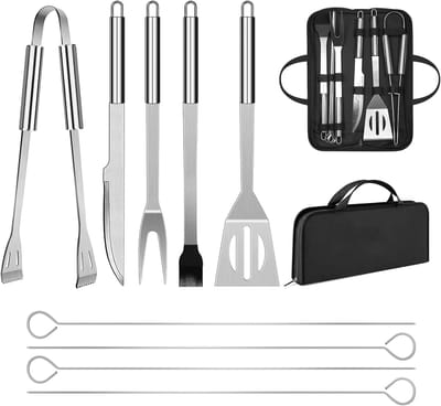 Famanu BBQ Gebruiksvoorwerp Set Rvs Professionele Barbecue Accessoires Grill Tool Met Tas Gemakkelijk Te Dragen (9)