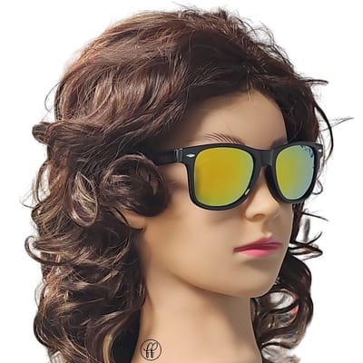 Fako Fashion - Zwarte Zonnebril Met Rode Spiegelglazen - Zonnebril Classic Polarised - Polariserend - Gepolariseerd - Heren Zonnebril - Dames Zonnebril - Zwart - Rood Spiegel