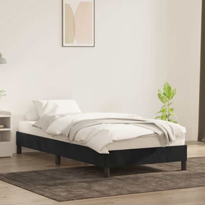 vidaXL - Bedframe - zonder - matras - 90x220 - cm - fluweel - zwart