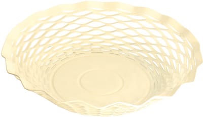 Broodmandje van RVS - Vintage - Rond - Vanille/crème - Ø 24 x H 5 cm