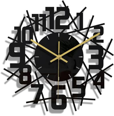 ApexArte® Klok - Wandklok Modern - Klokken - Industrieel - Zwart