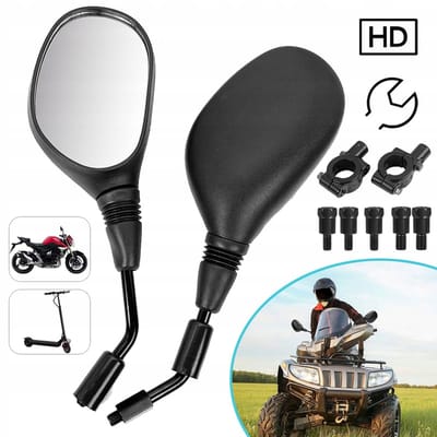 ATV-Spiegels - 8mm 10mm Motorfietsspiegels Voor Stuur ATV-Accessoires Compatibel Met Scooter Sneeuwscooter Mope - 360 Graden Baltype Aanpassing