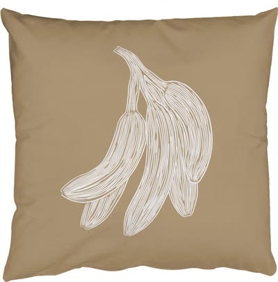 Sierkussens - Kussentjes Woonkamer - 50x50 cm - Bananen - Beige - Lijntekening - Minimalistisch