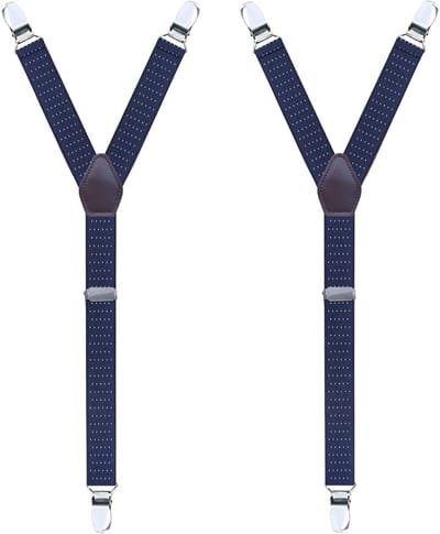 Verstelbare Y-vormige suspender straps voor heren met antislip klemmen en sokkenhouders, één maat