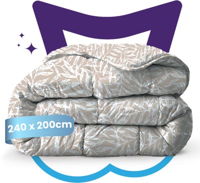 Slaapspeciaal Zomerdekbed Katoen - eazydekbed ® Series ZAFRA - Dekbed zonder overtrek + 2 KUSSENSLOPEN | 240x200 cm - Hoesloos dekbed - 100% Katoen - Bedrukt dekbed - Dekbed in kleur - Gekleurd dekbed - Lits Jumeaux Dekbed