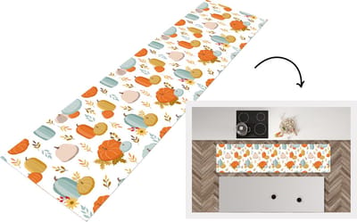 Keukenloper - Loper keuken - Pompoen - Herfst - Patroon - 200x50 cm - Keukenloper vinyl