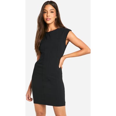 boohoo Dames Boxy Getailleerde Mini Jurk | Black | Maat: 18