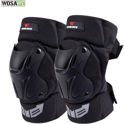 WOSAWE 1 paire genouillère de cyclisme vélo vtt vélo moto équitation genouillère coussinets de protection Gua black