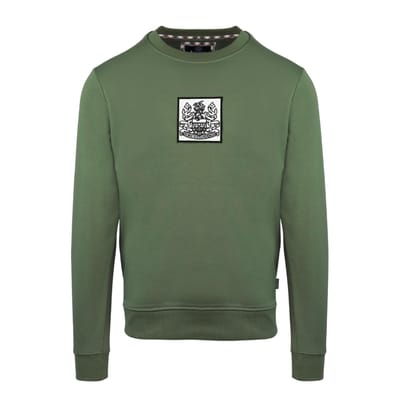 Aquascutum Heren geribbeld sweatshirt (Militair Groen)