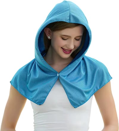 Cooling Hoodie Handdoek – Zweet Absorberend, Anti-UV, Sneldrogend, Koelend, Sporthanddoek voor Fietsen, Fitness, Wandelen en Vissen - Blauw