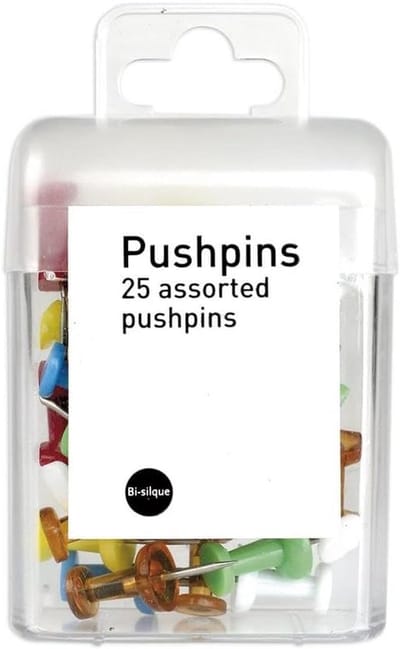 Set ronde punaises voor prikbord - Assortiment kleuren