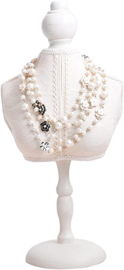 Sieraden Display Stand - Hanger Bust - Sieraden Tonen - Houten Basis - 17x21cm - Multicolor