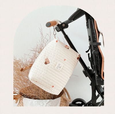 Universele Baby-organizer – Luiertas voor pasgeborenen – Mini-luiertasje – Organizer voor moeders – Met ritssluiting – Geborduurd patroon – 25 x 17 x 10 cm