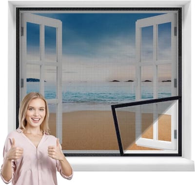 Raamhor - Insectenhor - Muggen Buiten Houden - Zonder Boren - 50x155cm - Zwart
