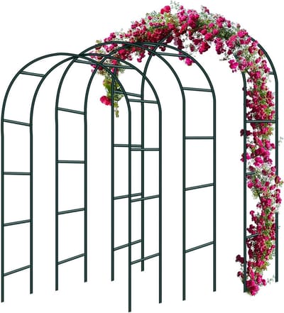 Rozenbogen Set - Klimplant Steun - Tuin Decoratie - Roestvrij Staal - 240 x 140 cm - Groen