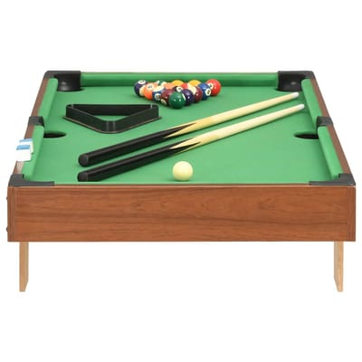 vidaXL - Minipooltafel - 3 - Feet - 92x52x19 - cm - bruin - en - groen