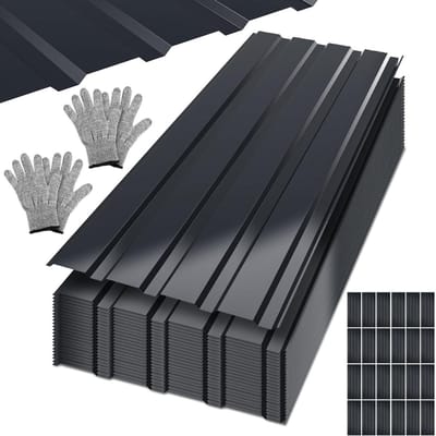Dakplaten - Golfplaten - Dakbedekking - Roestvrij staal - 12 m² - Antraciet