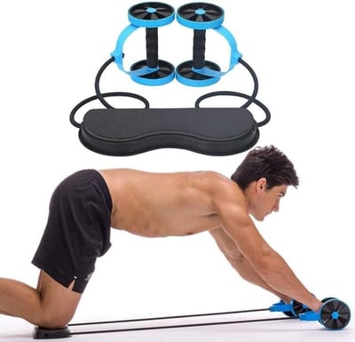 Buikspier Trainer - Core Roller - Kracht Opbouwen - Met Weerstandsband - 40 x 16 cm - Zwart
