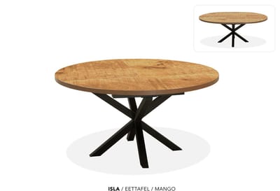 Maxfurn - Ronde uitschuiftafel 120/160 | Zeer krasvast | Kleur: Mango