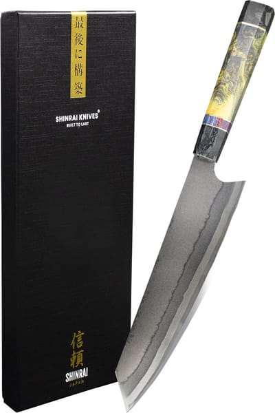 Shinrai Knives - Kiritsukemes 23 cm - Koksmes - Mes - Special 7 Layer Edition - Met Luxe Geschenkdoos - Koksmes - Keukenmes - Japans Hakmes