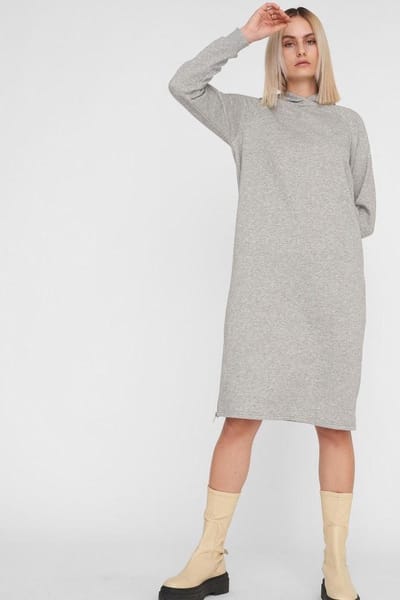 Noisy may Jurk Nmhelene L/s Sweat Dress Bg Noos 27015316 Light Grey Melange Dames Maat - XS