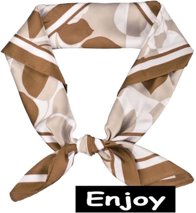 Sjaal- bruin /camel - vierkant 70cm bij 70cm- Bandana -voor om de hals of in je haar -Trendy