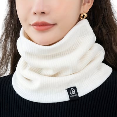 Livano Nekwarmer - Dames - Fleece - Motor - Bandana - Masker - Colsjaal - Sjaal - Gewatteerd - Skiën - Warm - Casual - Wit