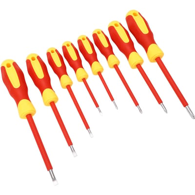 8-delige 500V geïsoleerde schroevendraaierset met magnetische punt Kruiskopschroevendraaier Assortimentskit voor yellow