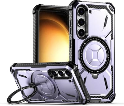 Voor Samsung Galaxy S24+ 5G Armor Series houder telefoonhoesje (lichtpaars)