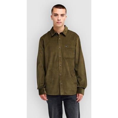 Quiksilver Smoke Trail Cord Overhemd Met Lange Mouwen Groen 2XL Man