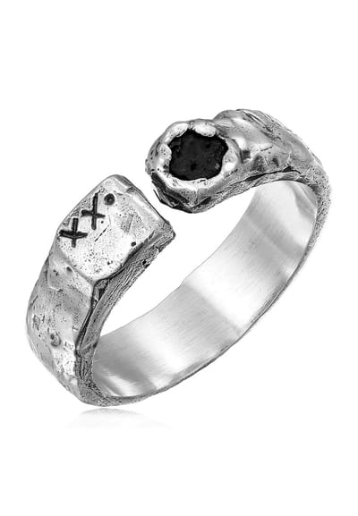 Haze & Glory - Ring - Haze and Glory Ring mannelijk Lava 925 Sterling Silver Festival Ja - Verstelbaar - Heren