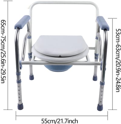 Seth Select WC Stoel Voor Ouderen - Commode Stoel Inklapbaar – Toiletstoel Verstelbaar – Douchestoel voor Senioren - Luxe Douche- en Toiletstoel - Wit